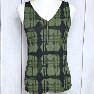 Express Green & Black Sleeveless Blouse